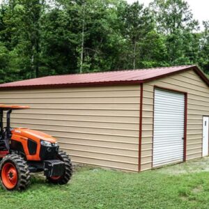 30x30x10 Metal Garage - Vertical Roof