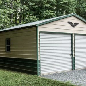 20x20x9 Metal Garage - Vertical Roof