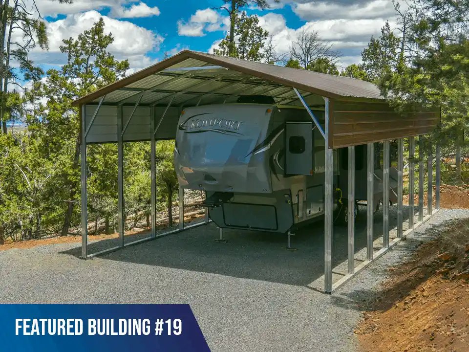 18x40x14 Vertical Roof RV Carport