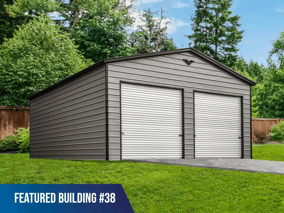 24x40x12 Vertical Roof Metal Garage