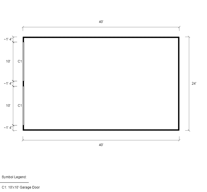 24x40x12 Vertical Roof Metal Carport