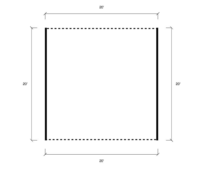 20x20x7 Vertical Roof Metal Carport