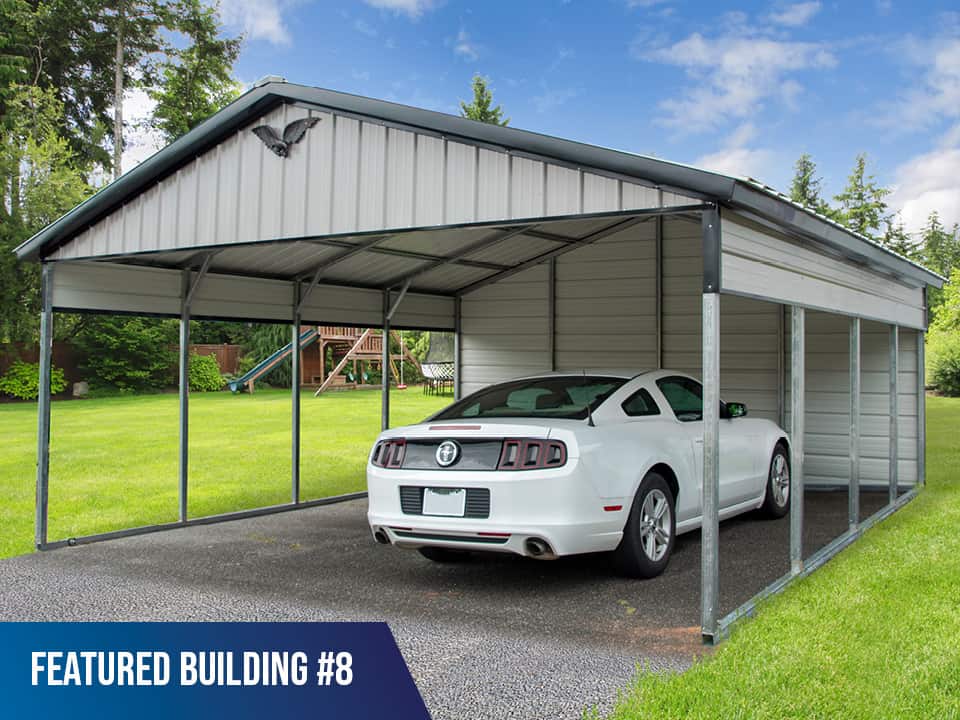 20x20x7 Vertical Roof Metal Carport