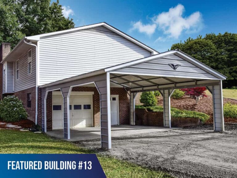 20x25x8 Vertical Roof 2 Car Metal Carport
