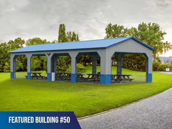 20x50x9 Vertical Roof Picnic Shelter