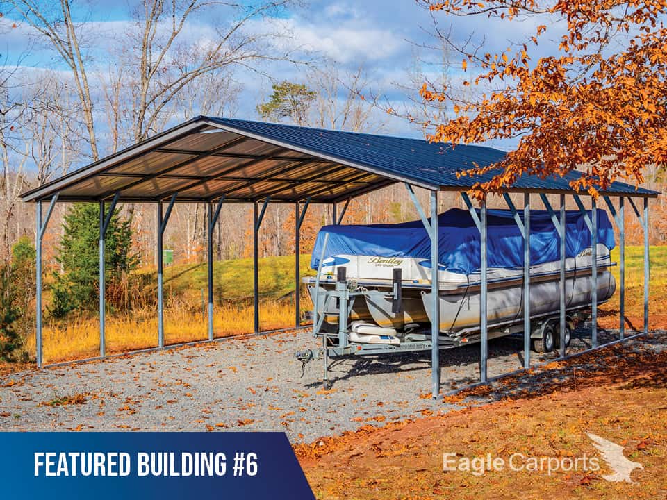 24x30x9 Metal Front Entry Metal Carport Regular Roof Metal Carports