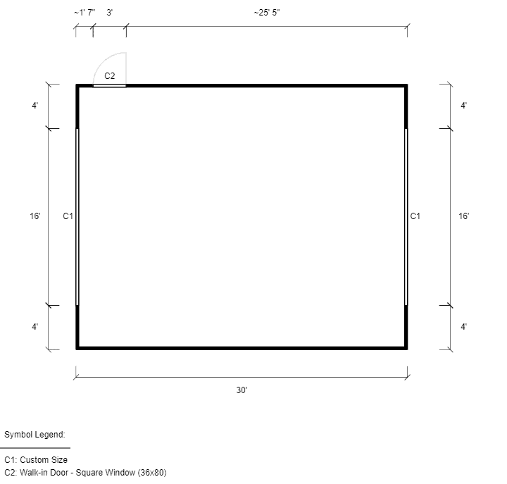 24x30x10 Vertical Roof Metal Carport