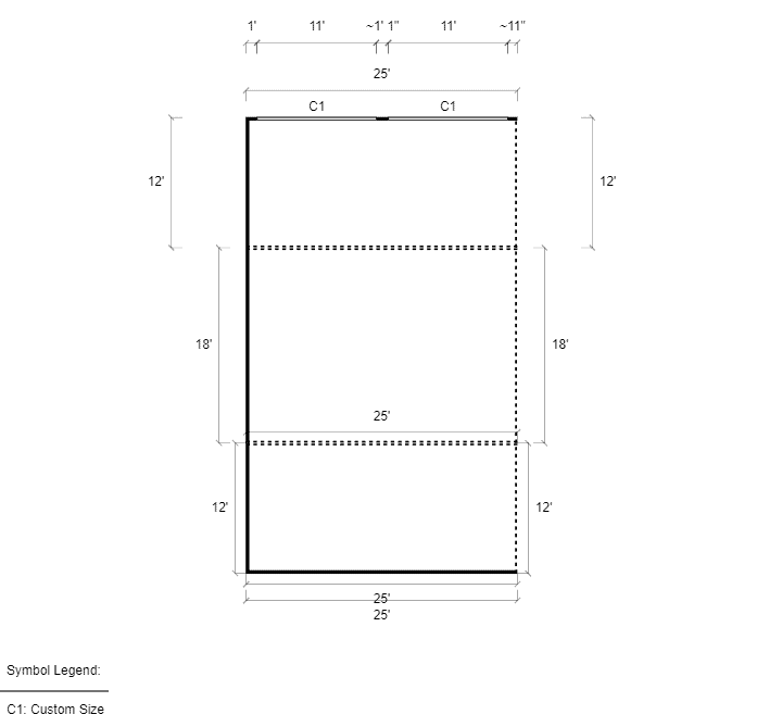 42x25x11/8 Metal Barn