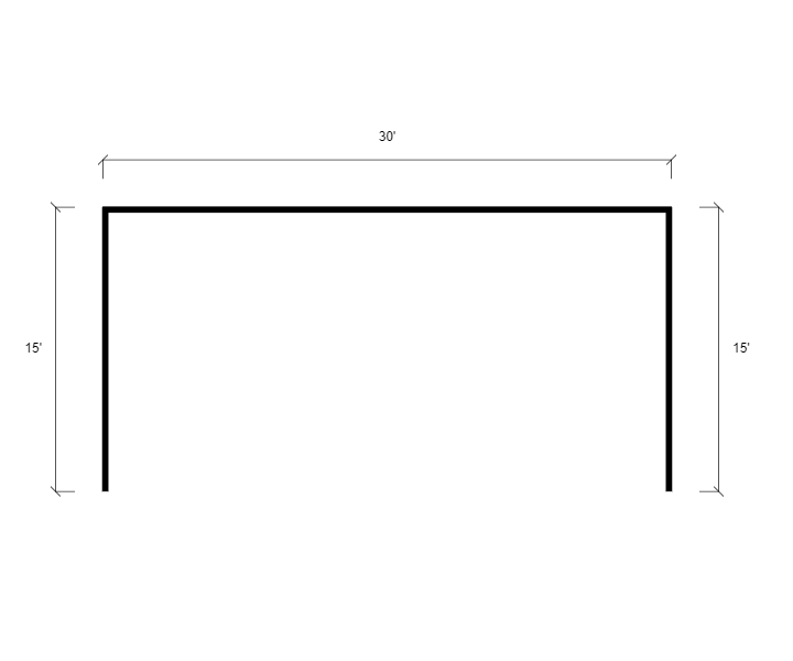 15x30x9/6 Vertical Roof Loafing Shed