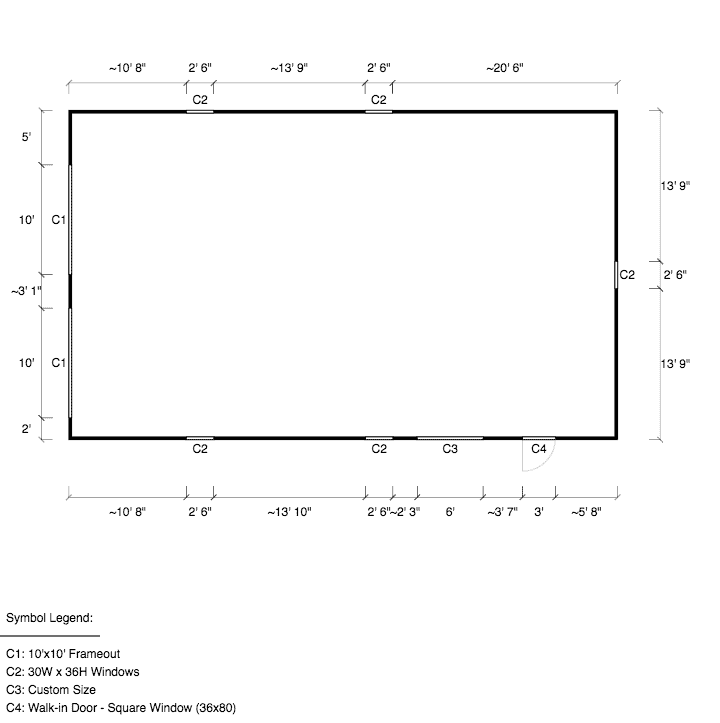 30x50x14 Vertical Roof Triple Wide