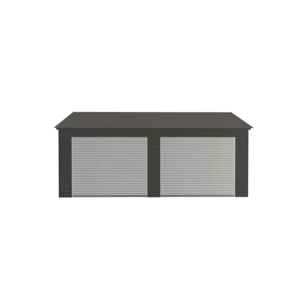 24x25x9 Vertical Roof Double Metal Garage