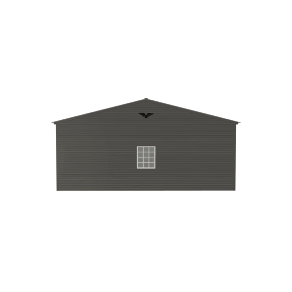 24x25x9 Vertical Roof Double Metal Garage