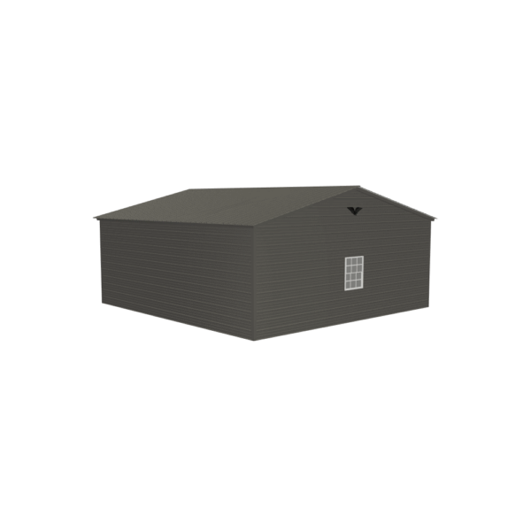 24x25x9 Vertical Roof Double Metal Garage