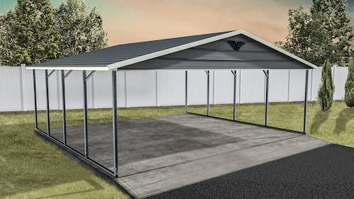 24x26 Vertical Roof Steel Carport