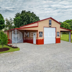 44x25x12/8 Metal Farm Building - Vertical Roof