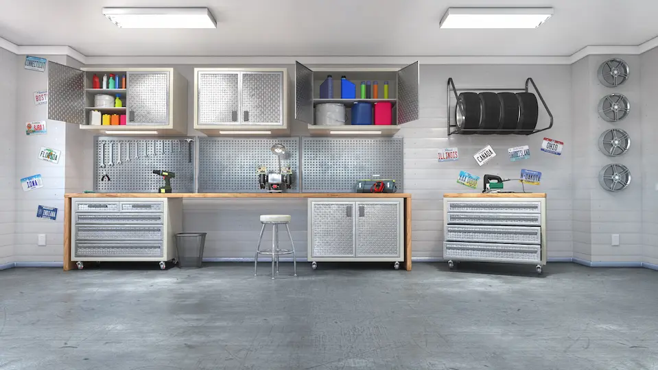 Theis garage organization idea turns too much wall space into usable space for an organized garage