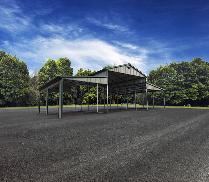 Multiple car carports can protect your rv and other vehicles such as a truck or boats